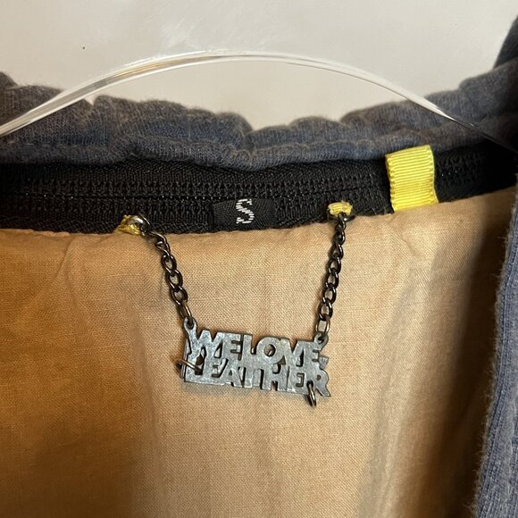 Doma Leather Jacket S Womens Olive Gray Moto Zip Off Sleeves Hoodie - Picture 3 of 11